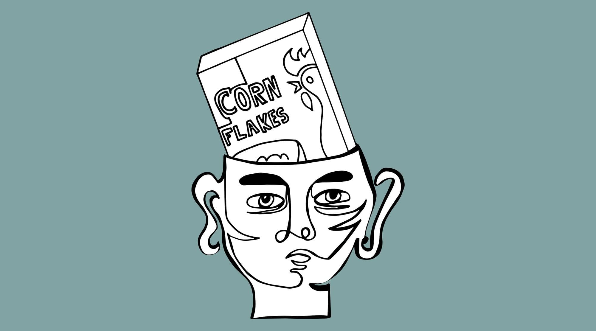 cornflakes helpen een handje